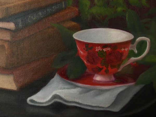 Detail of teacup painting for sale